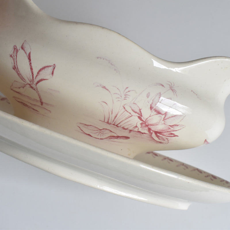 Antique Sauce Boat, Badonviller Nénuphar
