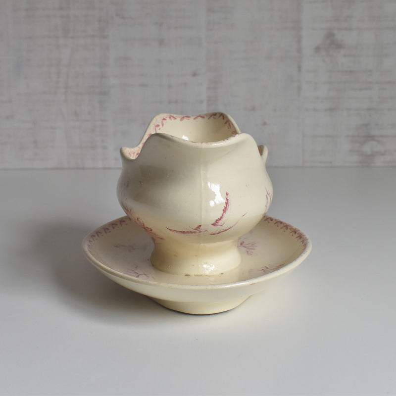 Antique Sauce Boat, Badonviller Nénuphar