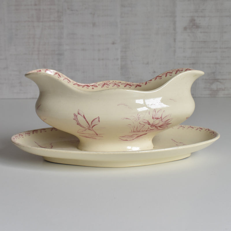 Antique Sauce Boat, Badonviller Nénuphar