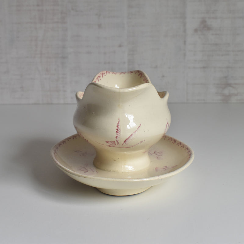 Antique Sauce Boat, Badonviller Nénuphar