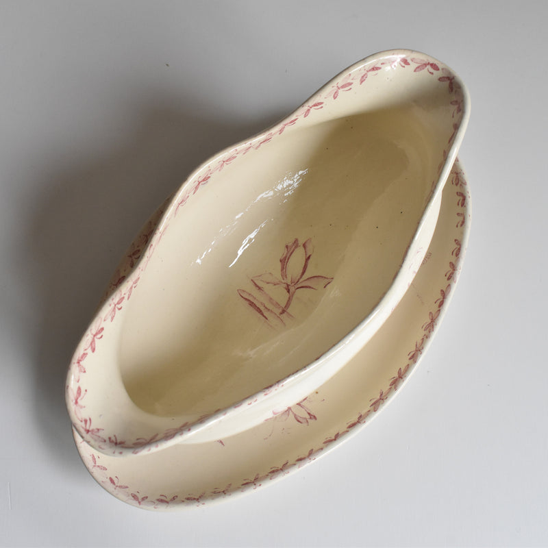 Antique Sauce Boat, Badonviller Nénuphar