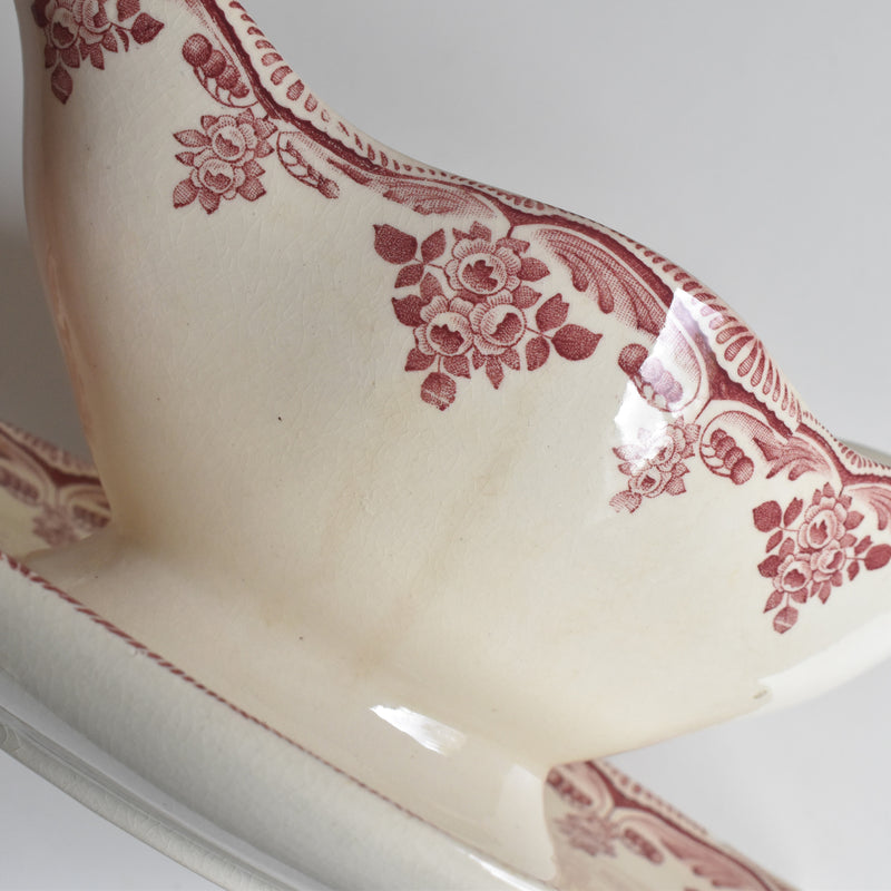 Antique Choisy le Roi Sauce Boat - Bordeaux