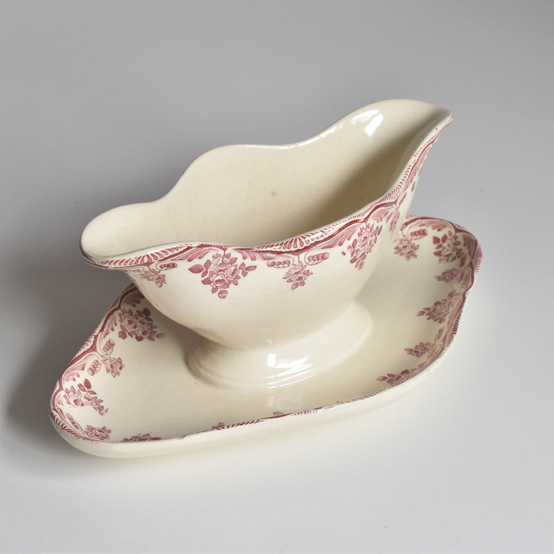 Antique Choisy le Roi Sauce Boat - Bordeaux