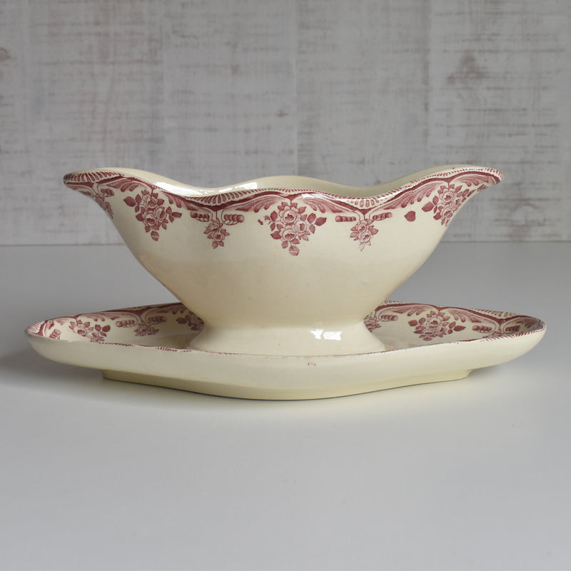 Antique Choisy le Roi Sauce Boat - Bordeaux