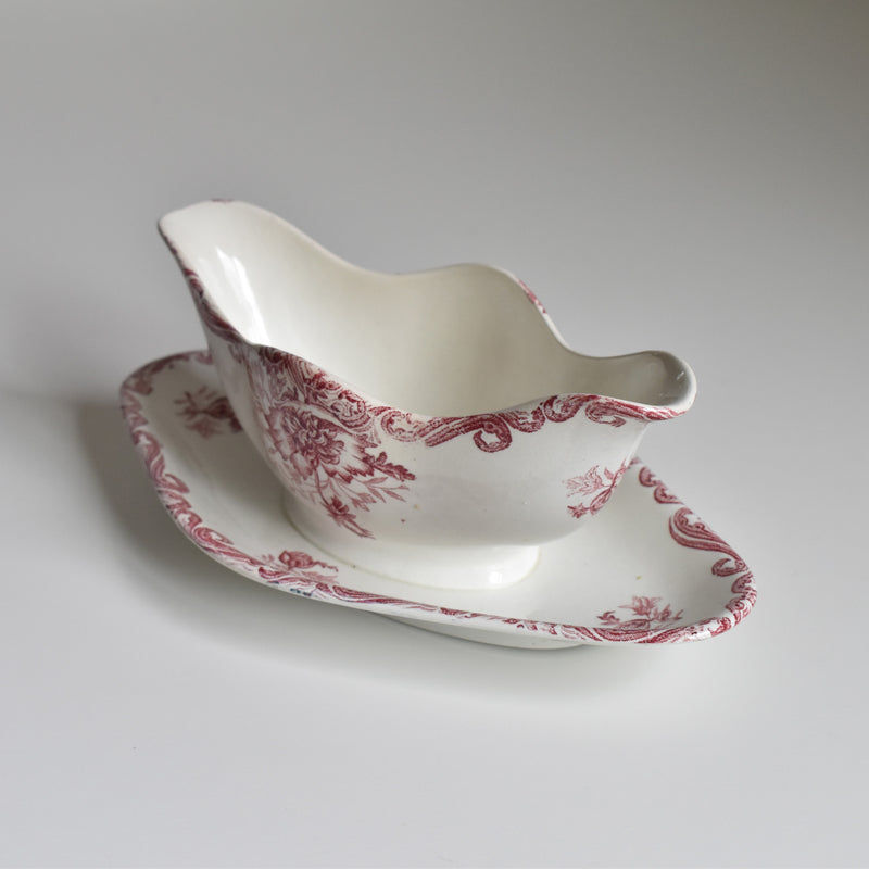 Antique Sauce Boat LG Clairefontaine Pavots