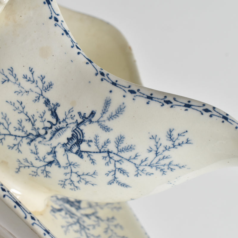 Antique Sauce Boat Terre de Fer Coquillages