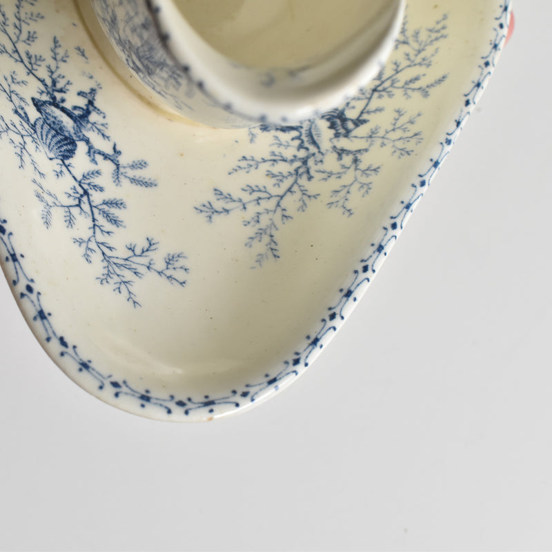 Antique Sauce Boat Terre de Fer Coquillages