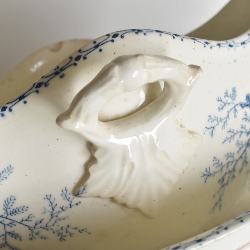 Antique Sauce Boat Terre de Fer Coquillages
