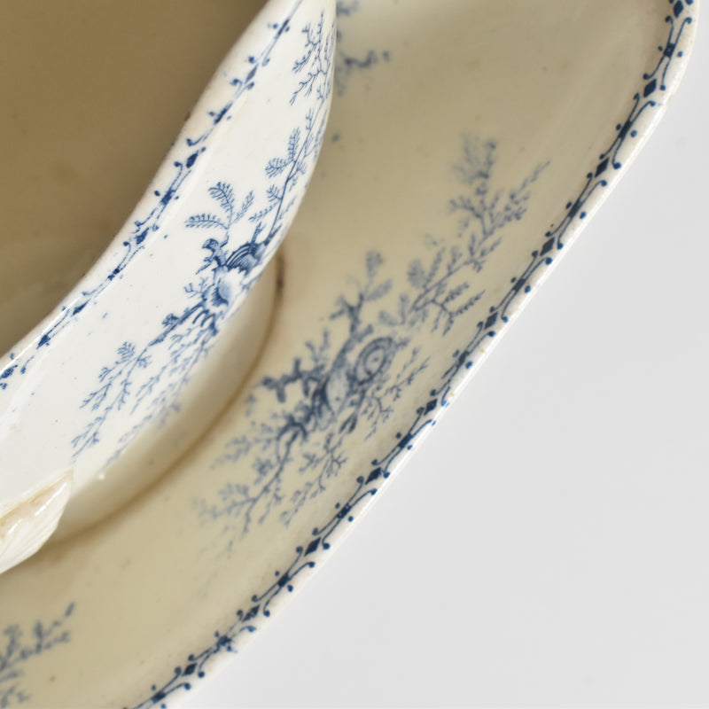 Antique Sauce Boat Terre de Fer Coquillages
