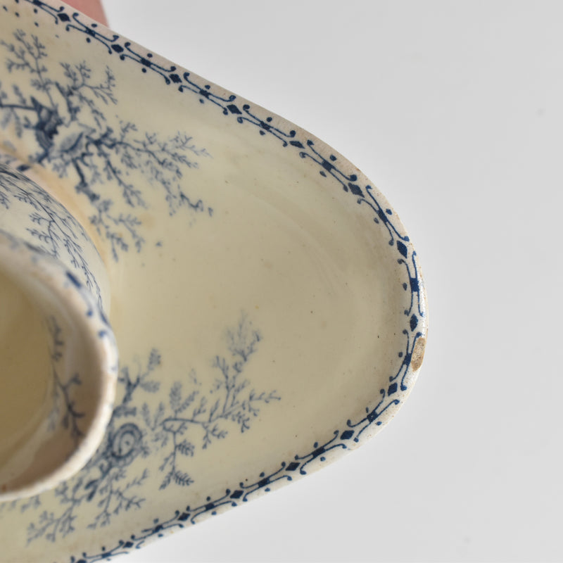 Antique Sauce Boat Terre de Fer Coquillages