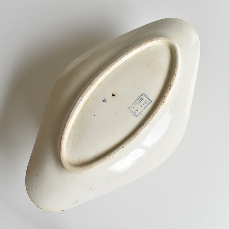Antique Sauce Boat Terre de Fer Coquillages