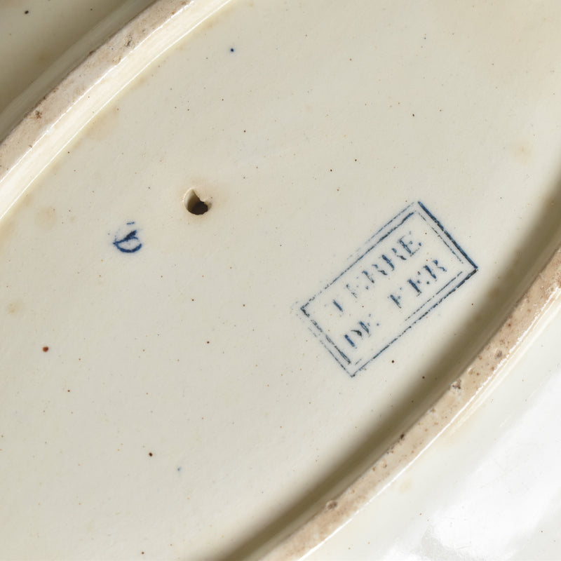 Antique Sauce Boat Terre de Fer Coquillages