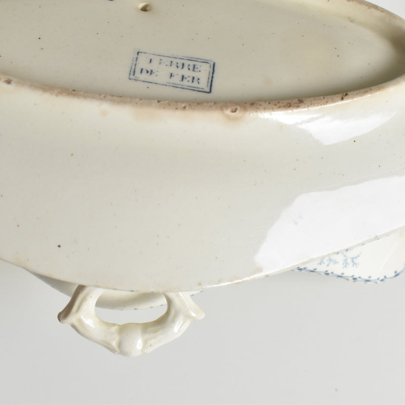 Antique Sauce Boat Terre de Fer Coquillages