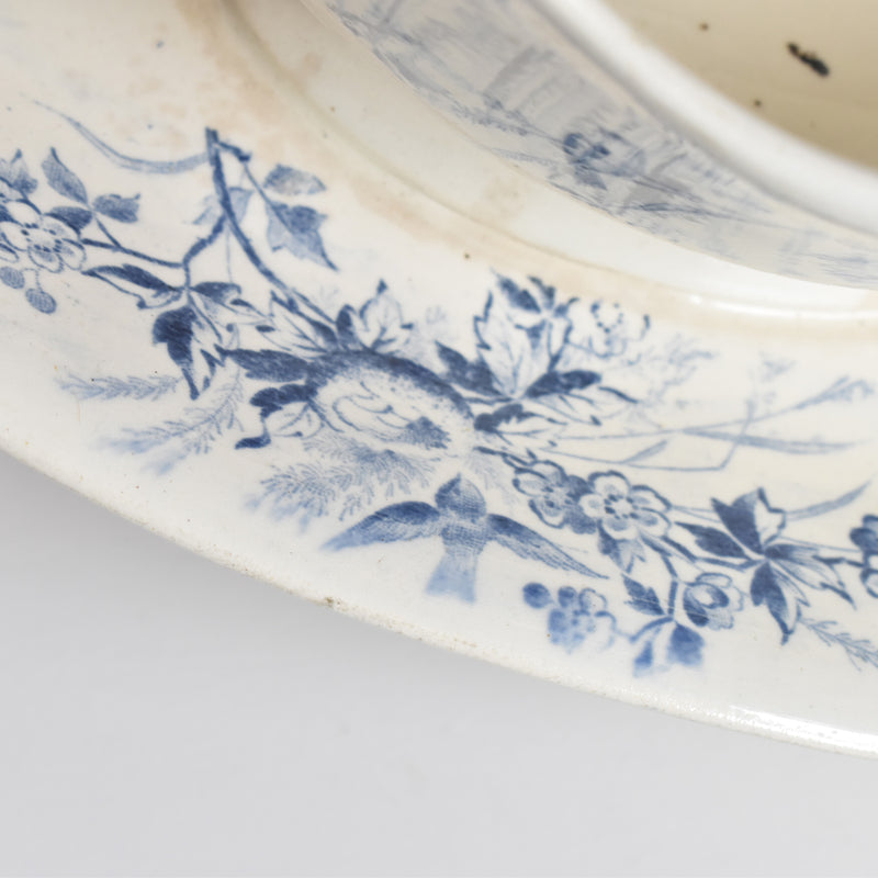 Antique Creil et Montereau Sauce Boat, "Linotte"
