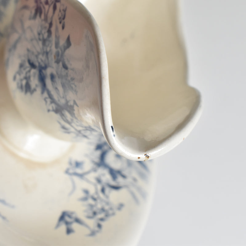Antique Creil et Montereau Sauce Boat, "Linotte"