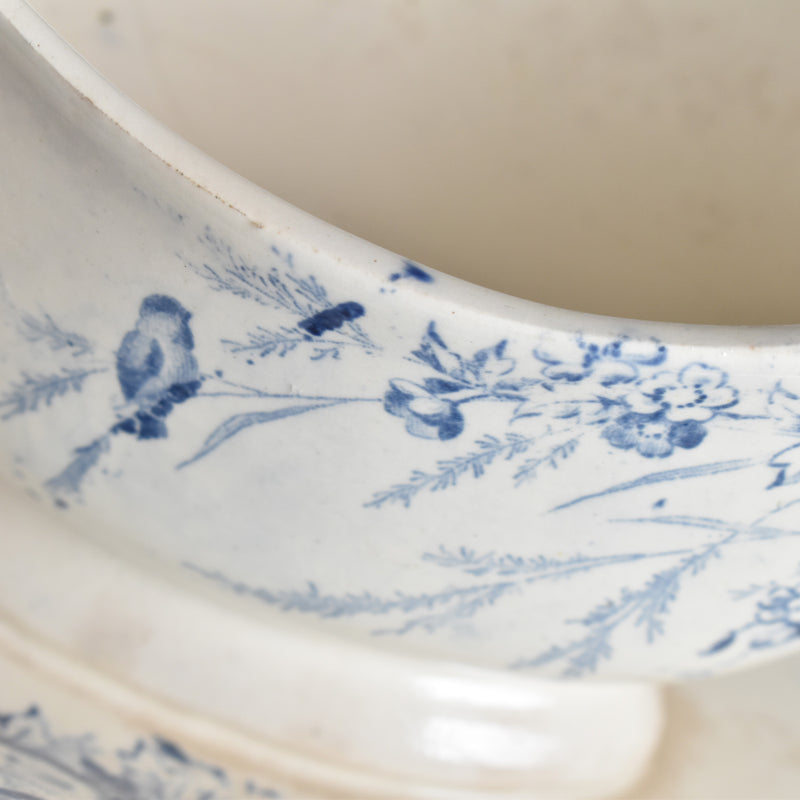 Antique Creil et Montereau Sauce Boat, "Linotte"