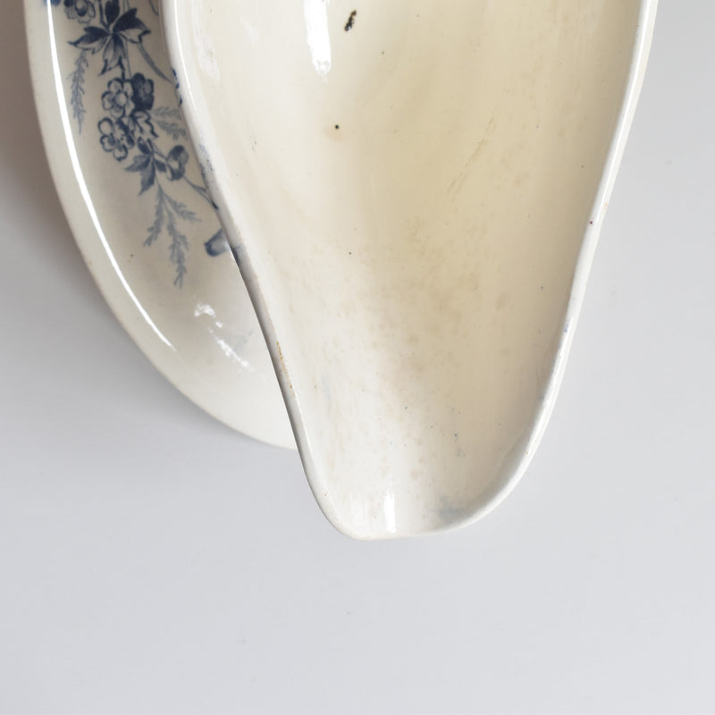 Antique Creil et Montereau Sauce Boat, "Linotte"