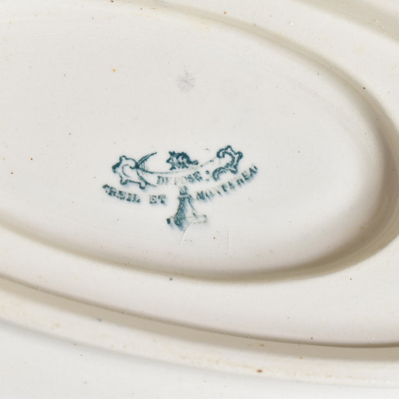 Antique Creil et Montereau Sauce Boat, "Linotte"