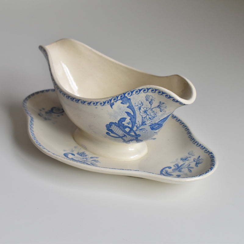 Antique Sauce Boat - Creil et Montereau - Papillons
