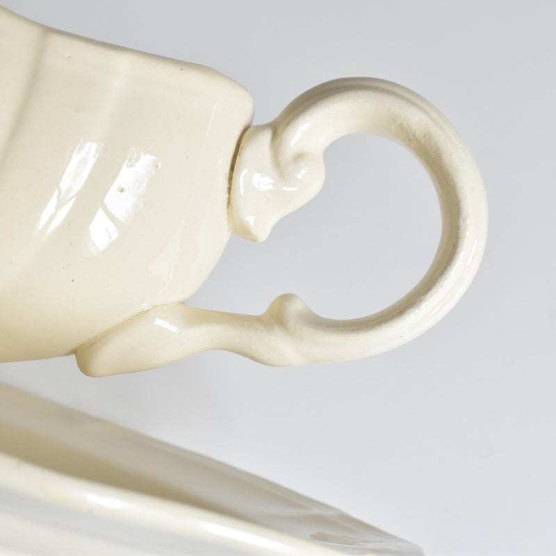 Vintage Digoin & Sarreguemines Rohan Sauce Boat (Scalloped Rim)