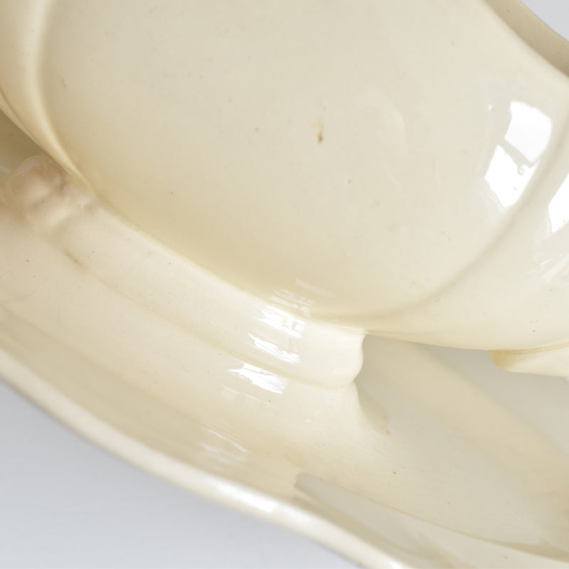Vintage Digoin & Sarreguemines Rohan Sauce Boat (Scalloped Rim)
