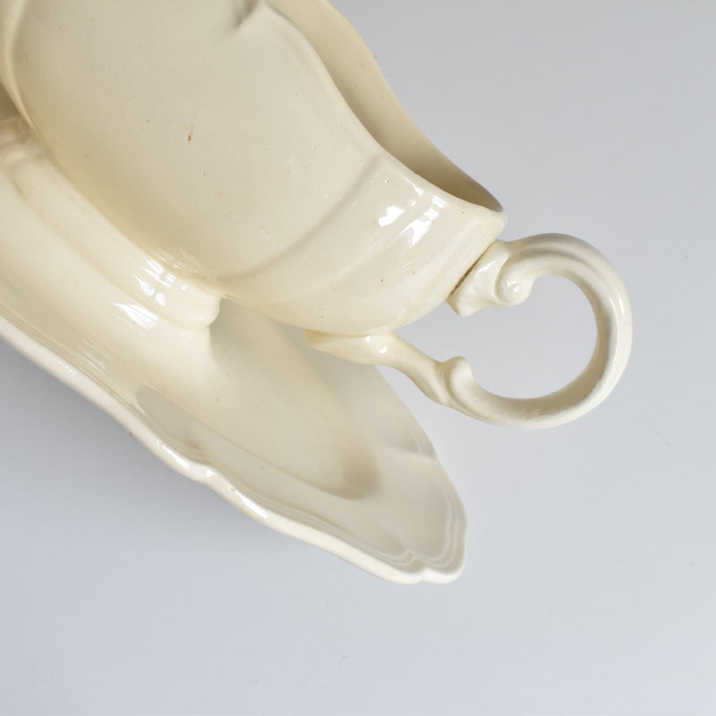 Vintage Digoin & Sarreguemines Rohan Sauce Boat (Scalloped Rim)