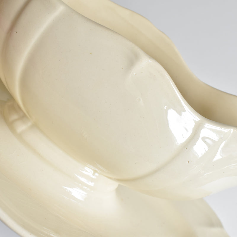 Vintage Digoin & Sarreguemines Rohan Sauce Boat (Scalloped Rim)