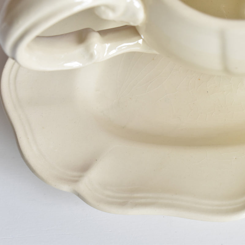 Vintage Digoin & Sarreguemines Rohan Sauce Boat (Scalloped Rim)