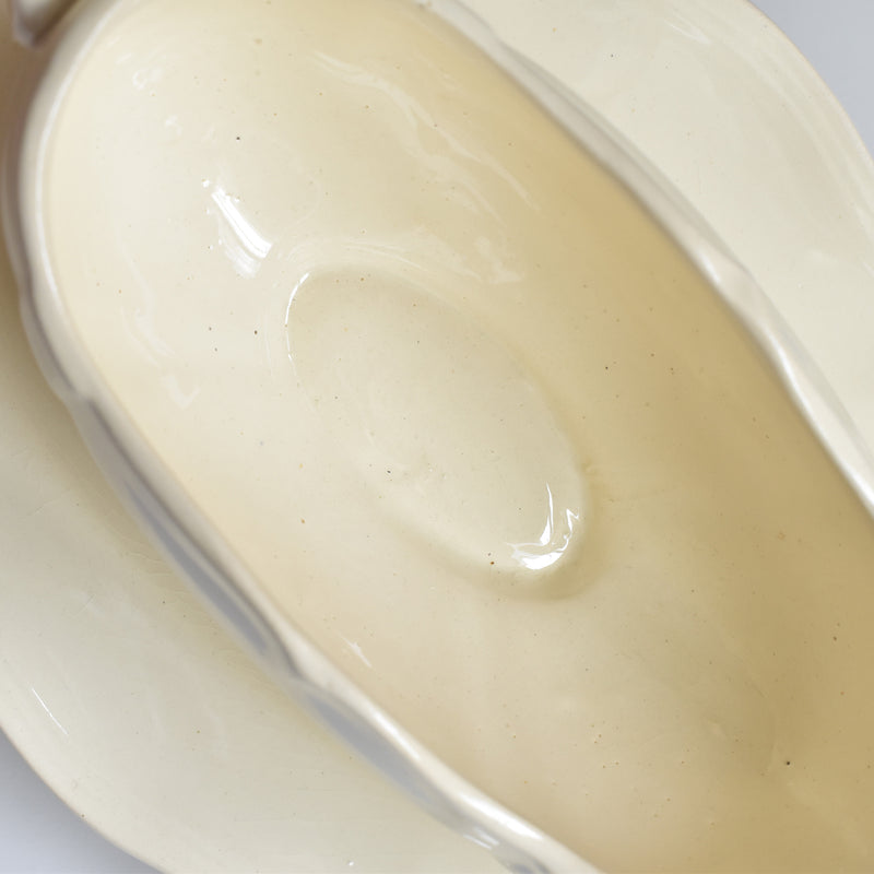 Vintage Digoin & Sarreguemines Rohan Sauce Boat (Scalloped Rim)