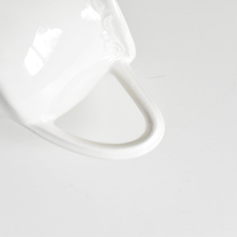 Vintage Sauce Boat Digoin & Sarreguemines White Relief