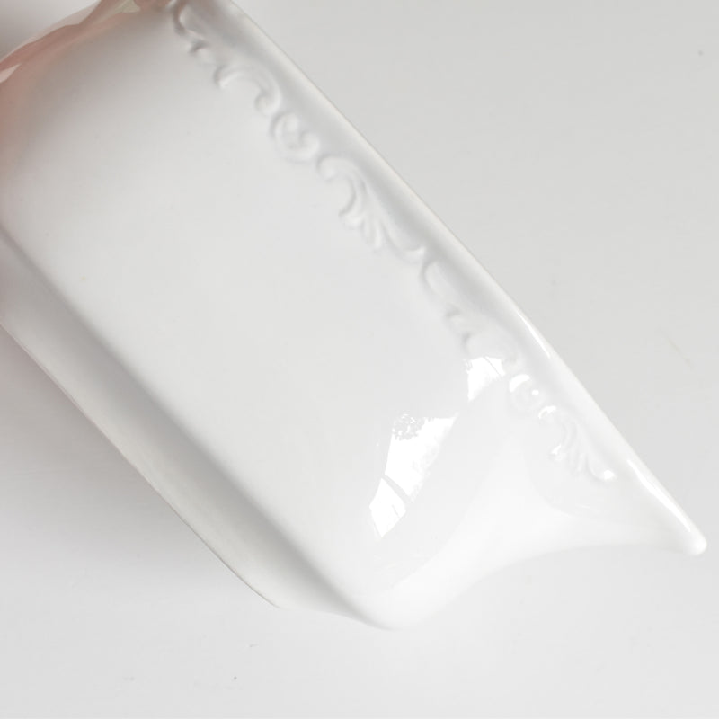 Vintage Sauce Boat Digoin & Sarreguemines White Relief