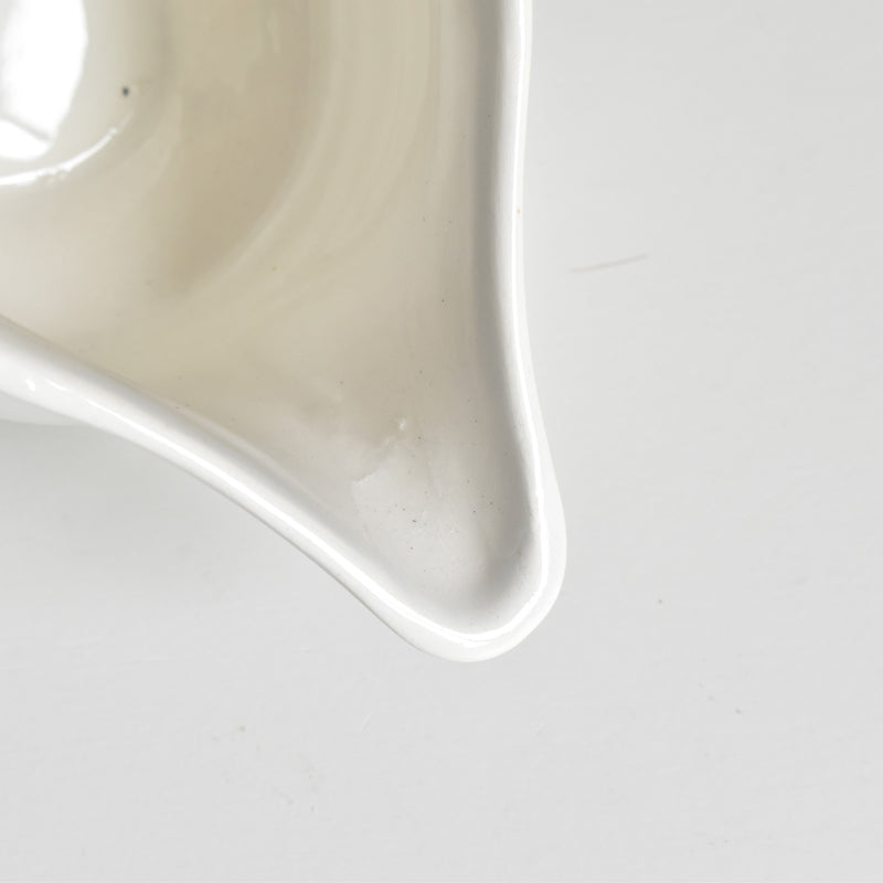 Vintage Sauce Boat Digoin & Sarreguemines White Relief