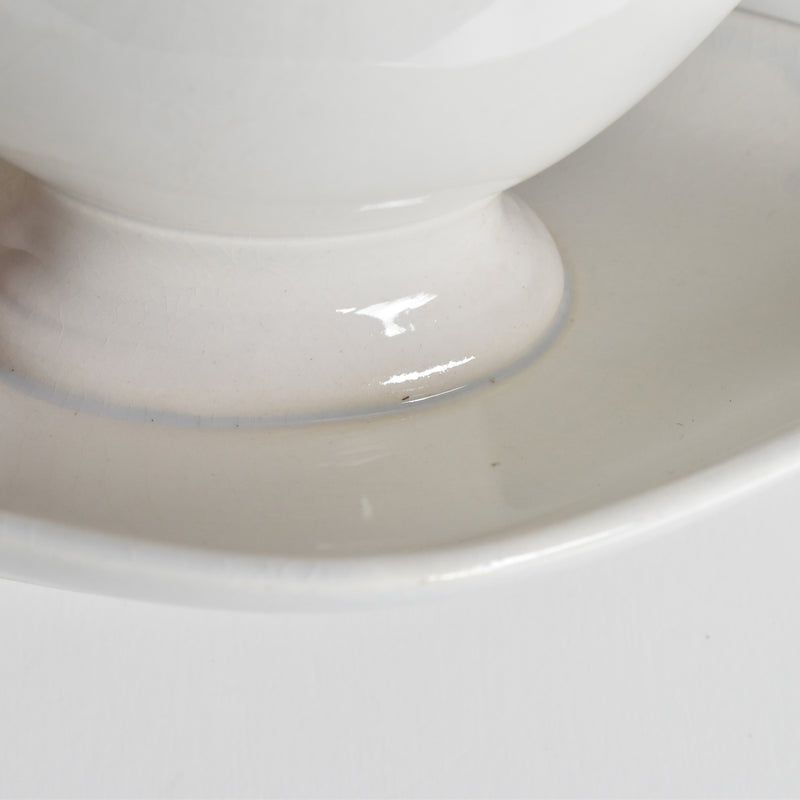 Antique Digoin & Sarreguemines White Sauce Boat