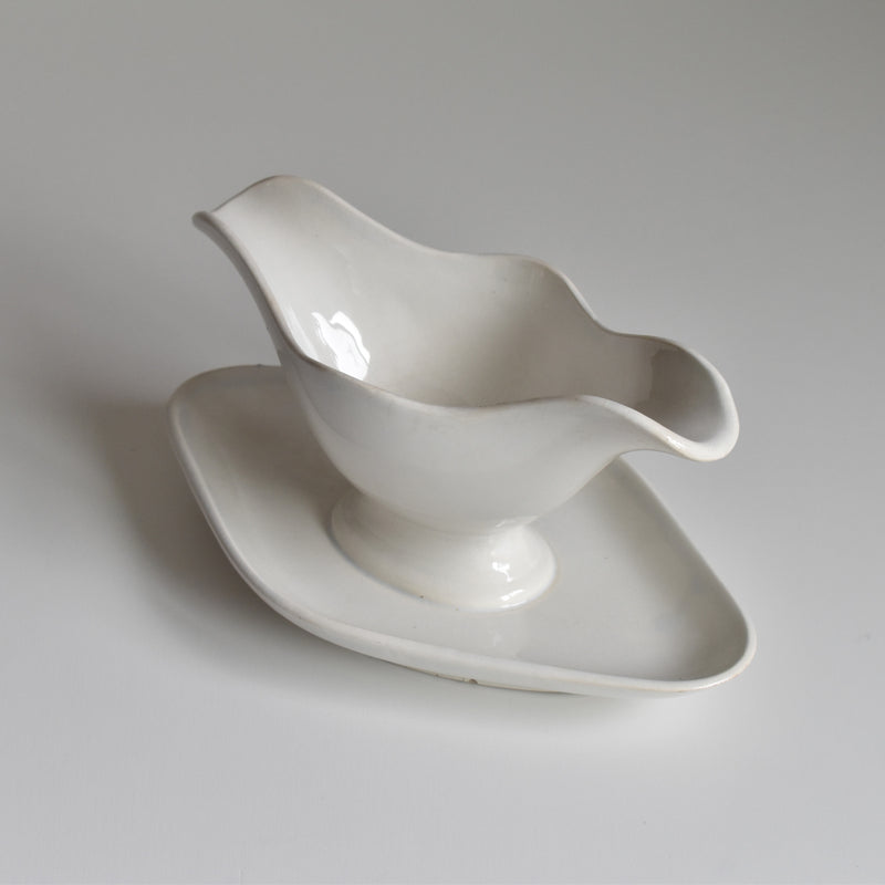 Antique Digoin & Sarreguemines White Sauce Boat