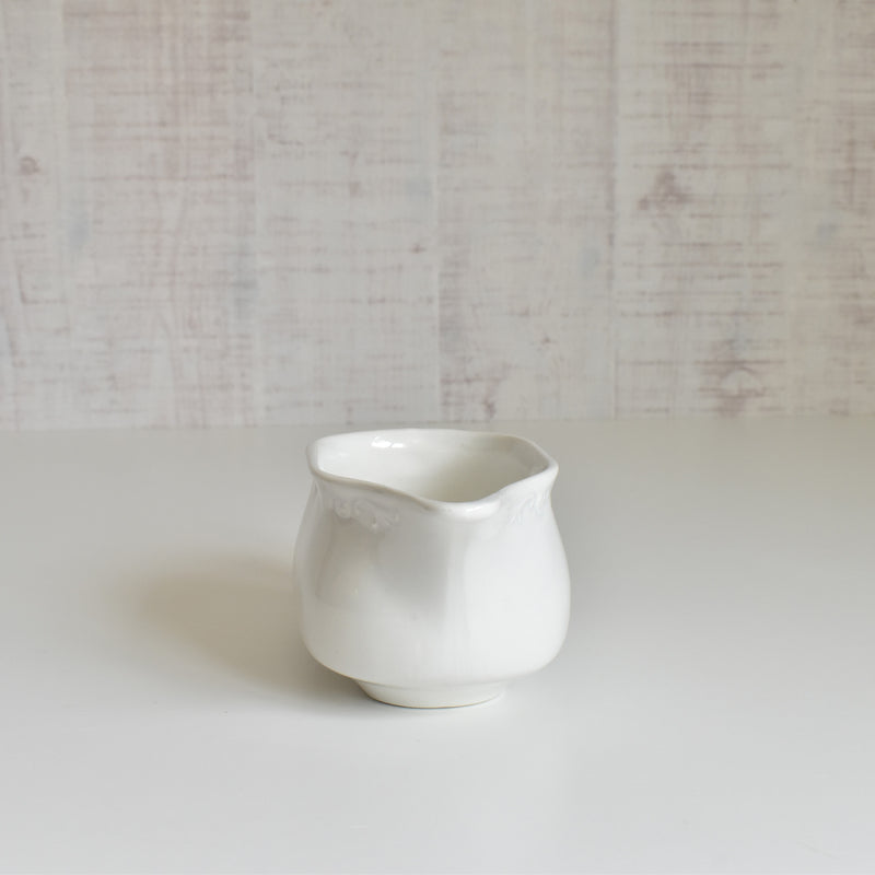 Vintage Sauce Boat Digoin & Sarreguemines White Relief