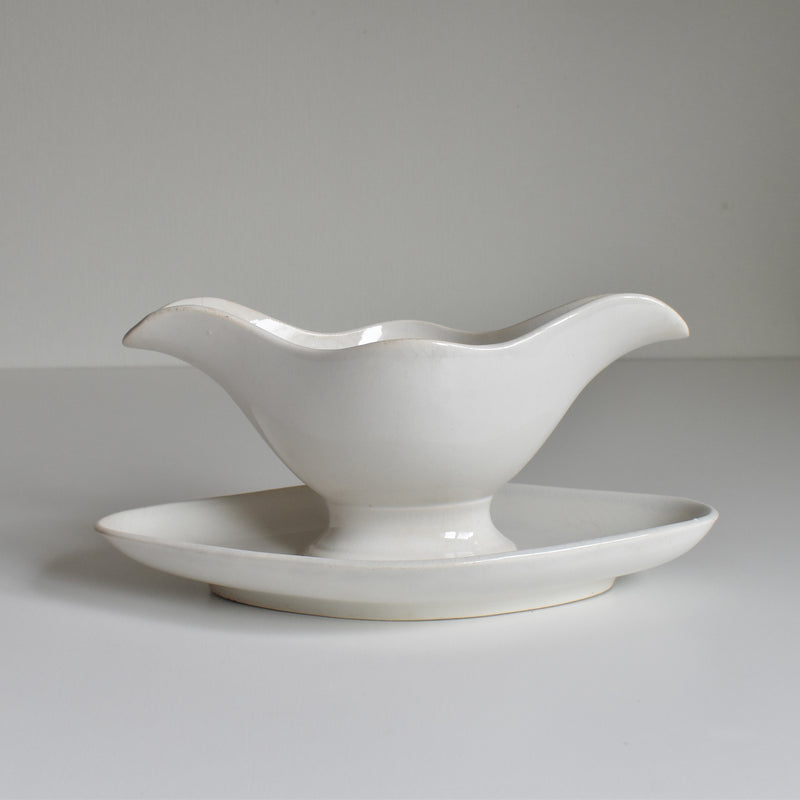 Antique Digoin & Sarreguemines White Sauce Boat