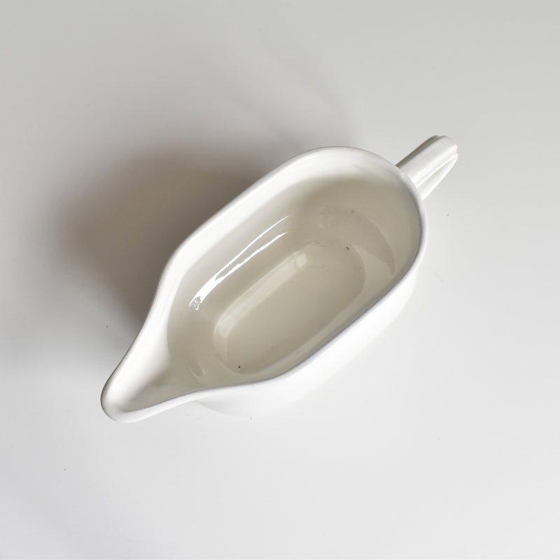 Vintage Sauce Boat Digoin & Sarreguemines White Relief
