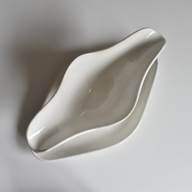 Antique Digoin & Sarreguemines White Sauce Boat