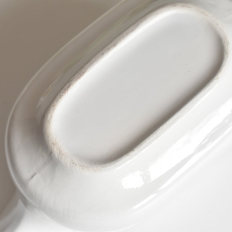 Vintage Sauce Boat Digoin & Sarreguemines White Relief