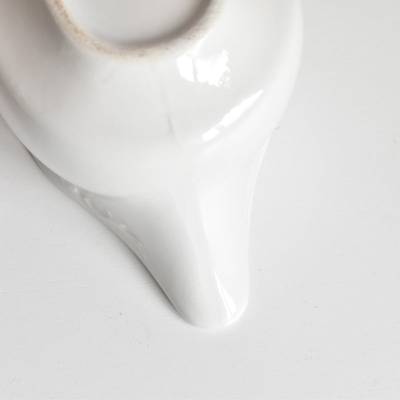 Vintage Sauce Boat Digoin & Sarreguemines White Relief