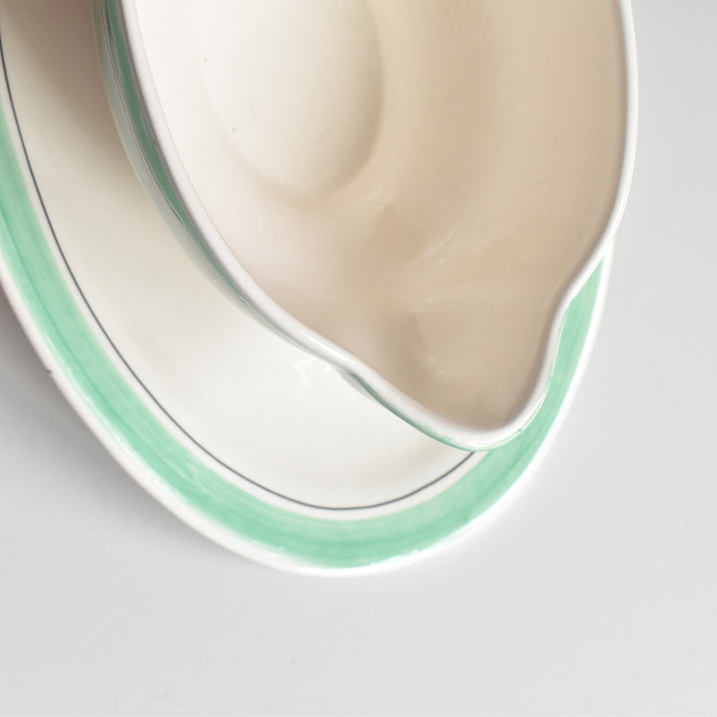 Vintage Sauce Boat Longchamp Green
