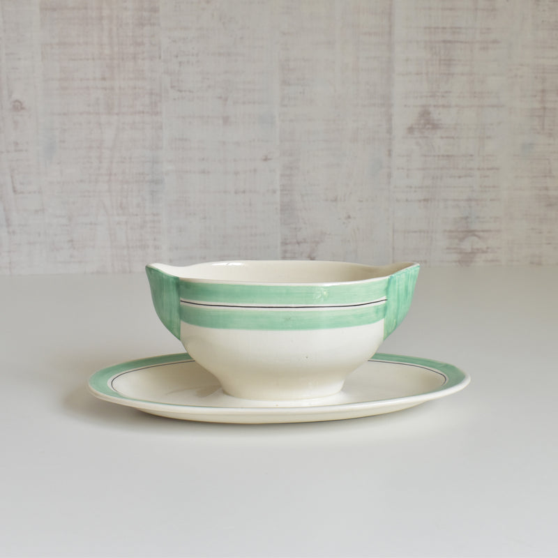 Vintage Sauce Boat Longchamp Green