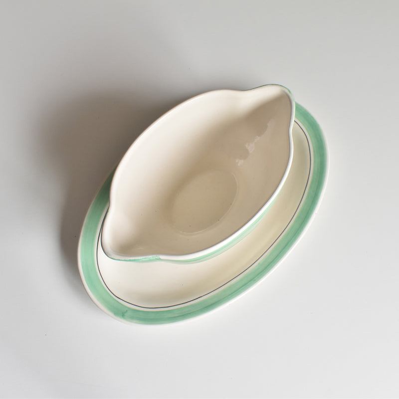 Vintage Sauce Boat Longchamp Green