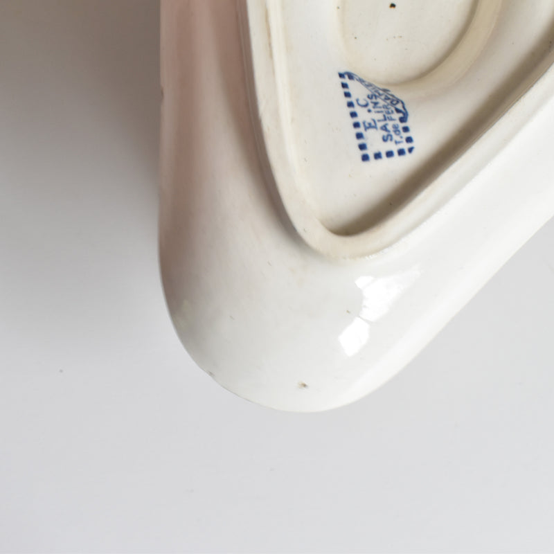 Antique Sauce Boat Sarreguemines Damier