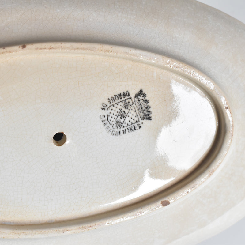 Antique Saucier Sarreguemines Swan