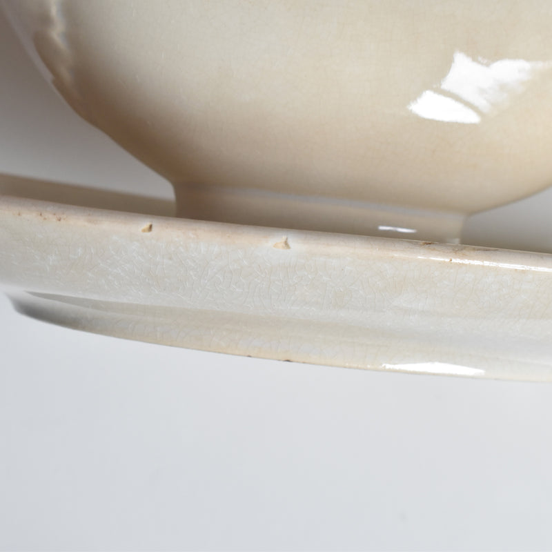 Antique Saucier Sarreguemines Swan