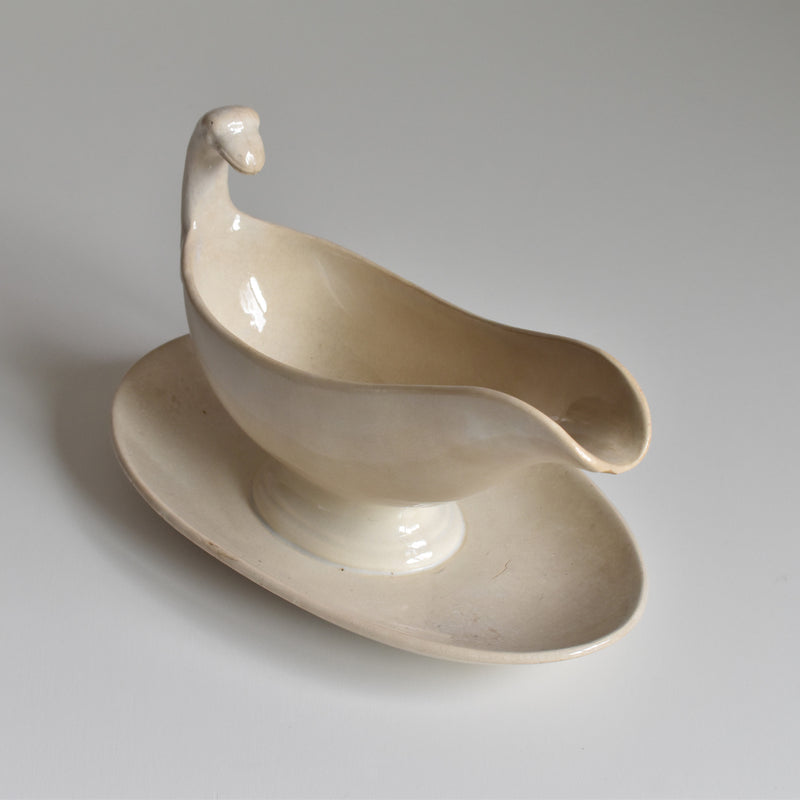 Antique Saucier Sarreguemines Swan