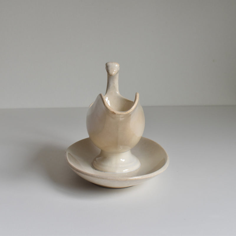 Antique Saucier Sarreguemines Swan