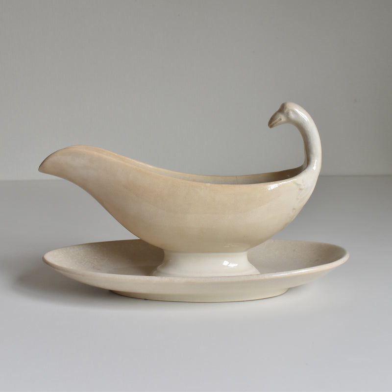 Antique Saucier Sarreguemines Swan