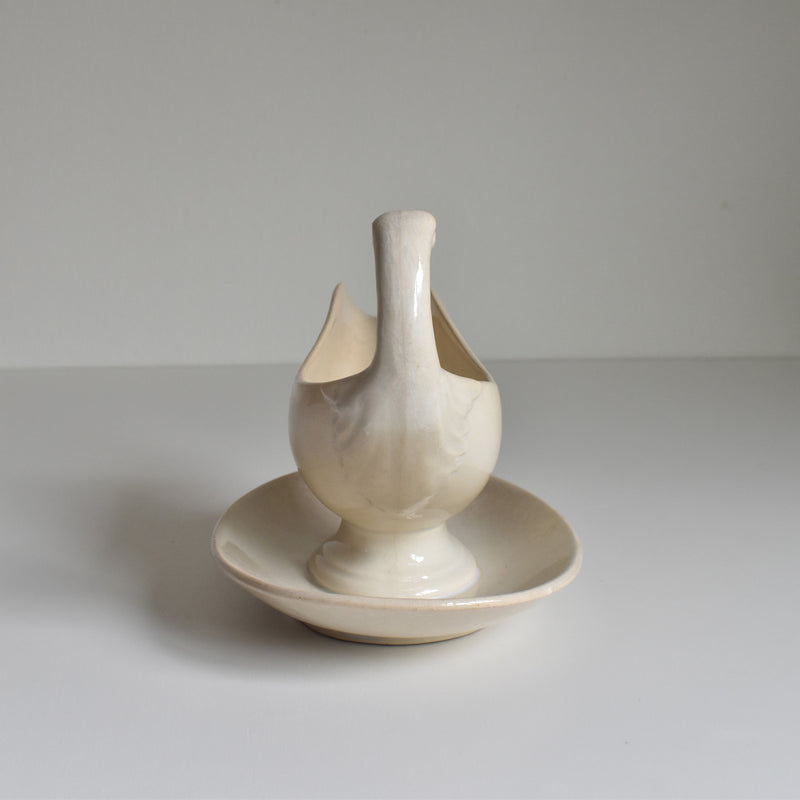 Antique Saucier Sarreguemines Swan